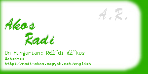 akos radi business card